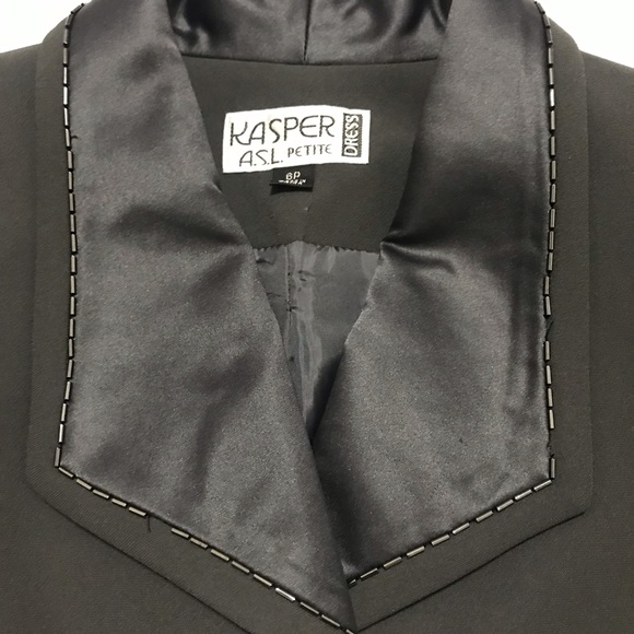 Kasper ASL Petite Gray Single Breasted Lined Blazer Jacket Business Wear Sz 8P - Picture 13 of 13